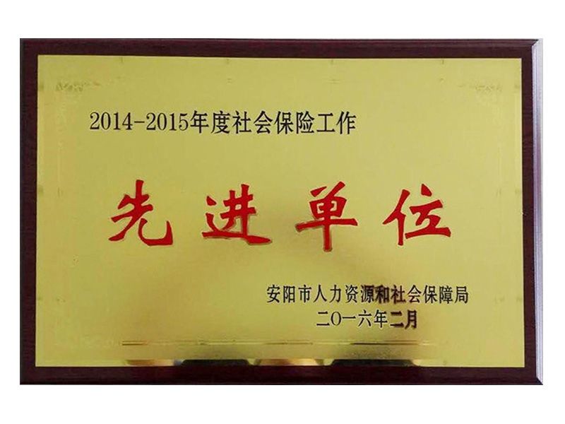 2015年社會保險(xiǎn)工作先 進(jìn)單位